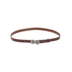 POST & CO Tmoro Brown Made In Italy Leather Belt With Pin Hole Closure